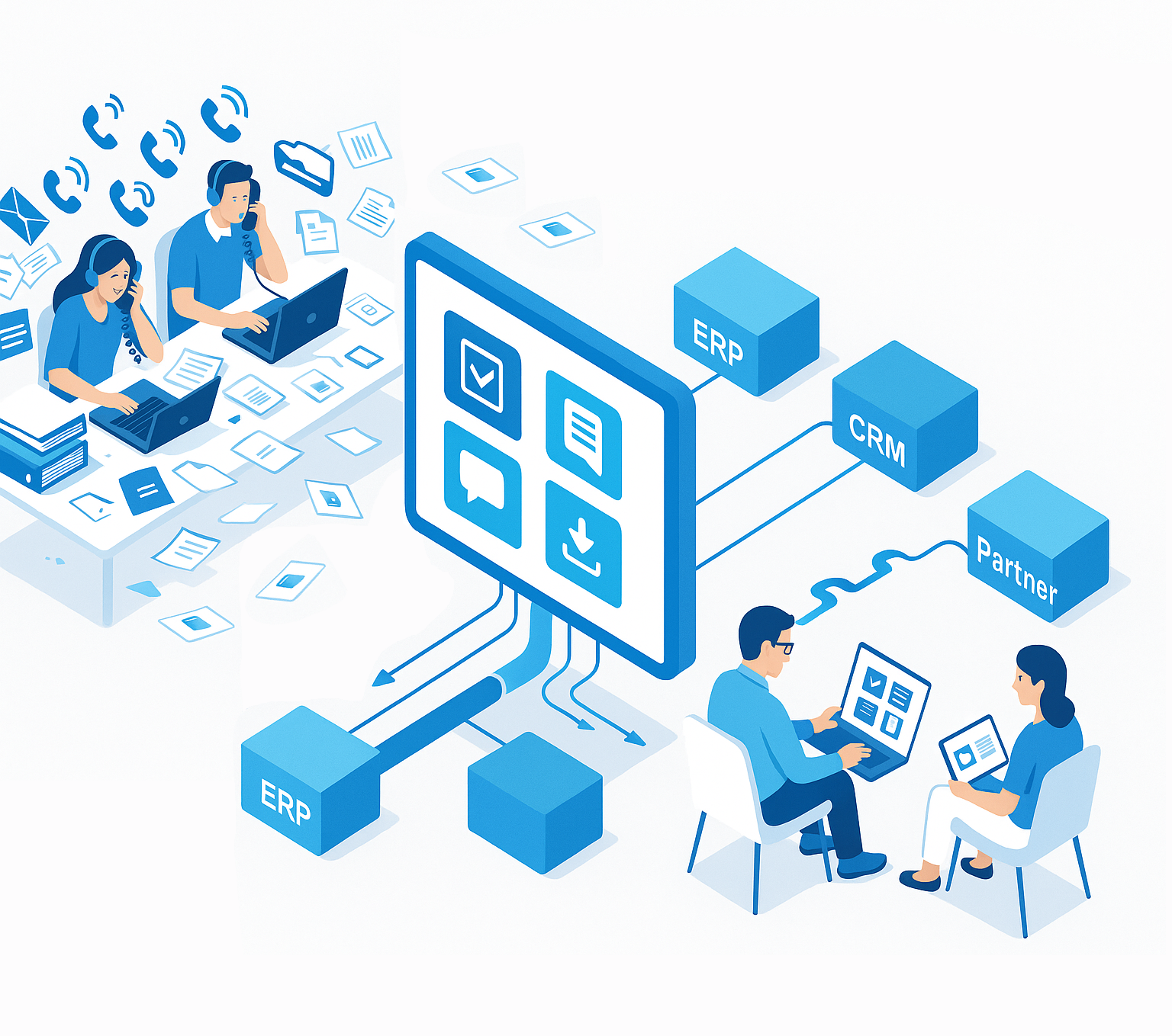 Zentrale digitale Verbindung im Büro 2